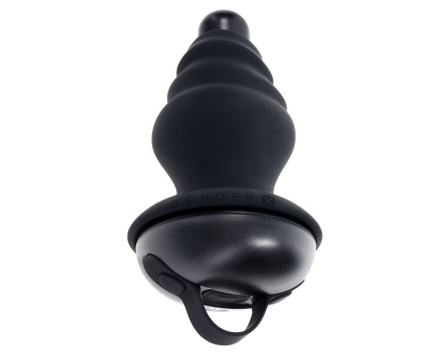 Черный вибростимулятор со съёмной насадкой Echo - 15,3 см.