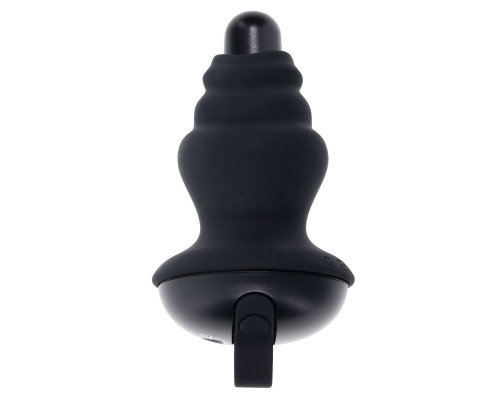 Черный вибростимулятор со съёмной насадкой Echo - 15,3 см.