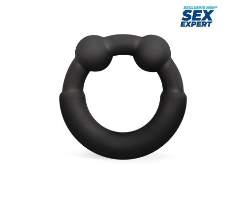 Черное эрекционное силиконовое кольцо