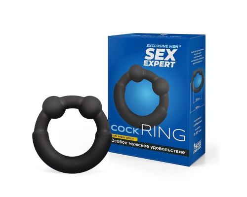 Черное эрекционное силиконовое кольцо