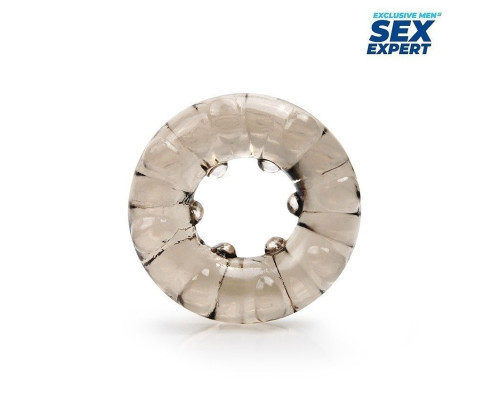 Дымчатое эрекционное кольцо с шишечками на внутренней части