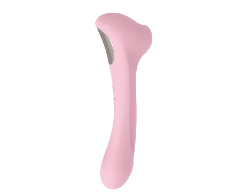 Нежно-розовый двусторонний стимулятор Daisy Massager - 20,2 см.