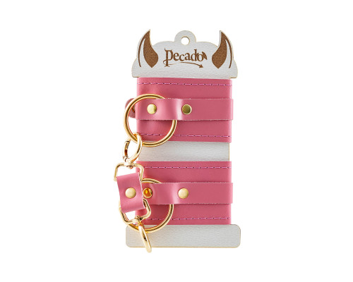 Розовые однослойные кожаные наручники