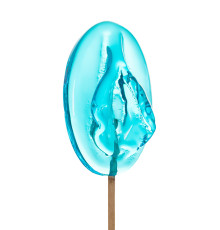 Леденец в форме вагины со вкусом блю кюрасао - 50 гр.