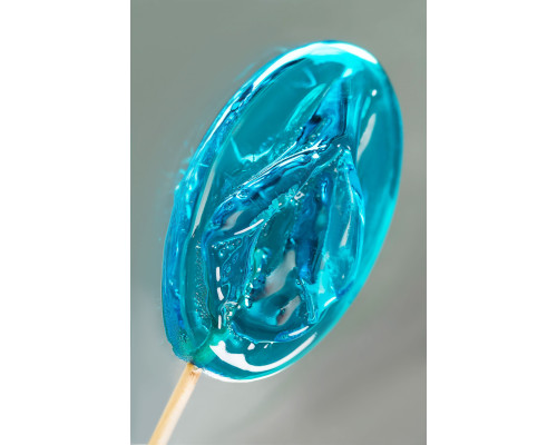 Леденец в форме вагины со вкусом блю кюрасао - 50 гр.