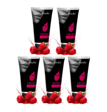 Набор из 5 съедобных лубрикантов JUJU со вкусом малины