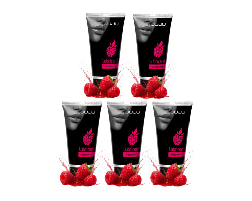 Набор из 5 съедобных лубрикантов JUJU со вкусом малины
