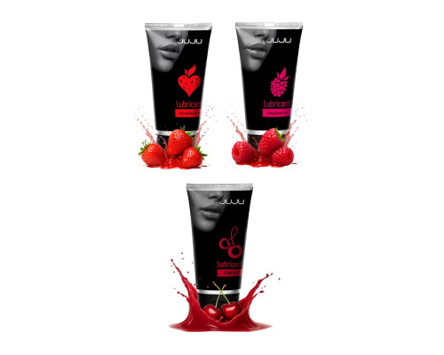 Набор из 3 съедобных лубрикантов JUJU (клубника, малина, вишня)