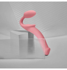 Розовый безремневой страпон Strap-on-me Semi-Realistic Bendable Strap-On size S