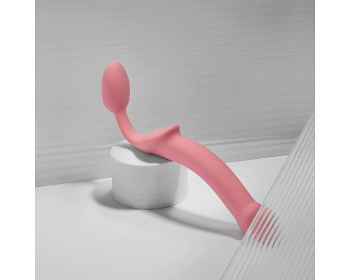 Розовый безремневой страпон Strap-on-me Semi-Realistic Bendable Strap-On size M