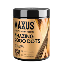 Точечные презервативы MAXUS 2000 Amazing Dots с железным кейсом - 12 шт.