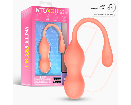 Оранжевые интерактивные вагинальные виброшарики Kyra