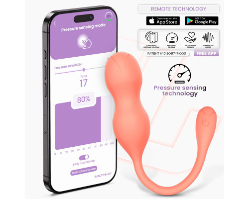 Оранжевые интерактивные вагинальные виброшарики Kyra