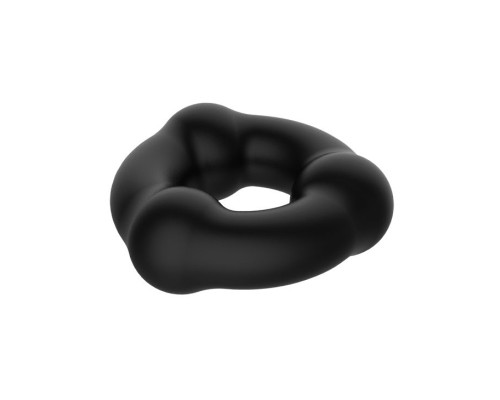 Черное эрекционное кольцо с 3 шариками