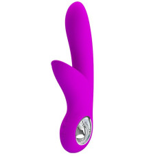 Лиловый вибратор Carol с клиторальной щеточкой - 19 см.