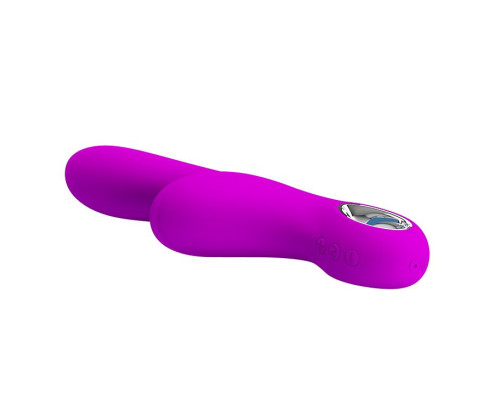 Лиловый вибратор Carol с клиторальной щеточкой - 19 см.