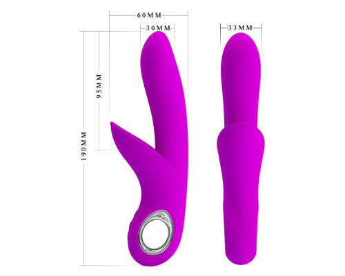 Лиловый вибратор Carol с клиторальной щеточкой - 19 см.