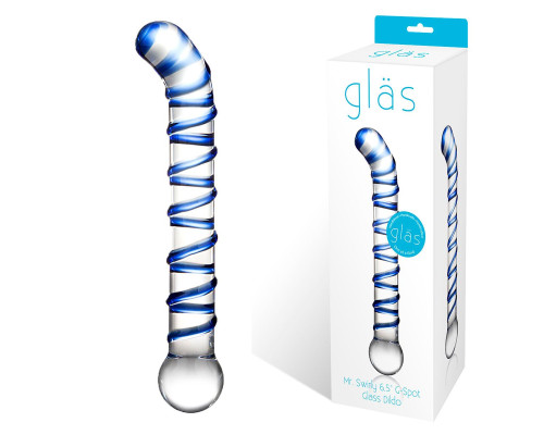 Изогнутый стеклянный фаллос G-Spot Glass Dildo - 17 см.