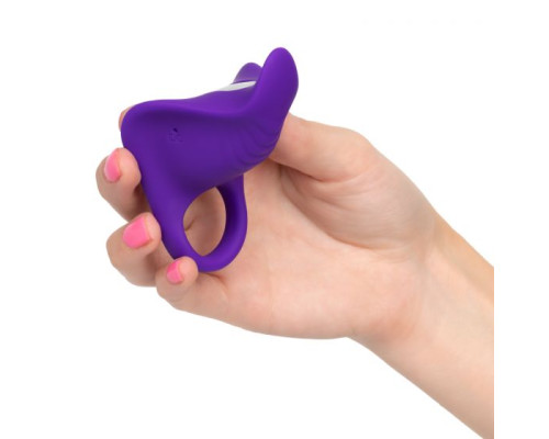 Фиолетовое перезаряжаемое эрекционное кольцо Silicone Remote Orgasm Ring