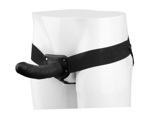 Черный полый страпон VIBRATING HOLLOW STRAP-ON с вибрацией - 16 см. Черный полый страпон VIBRATING HOLLOW STRAP-ON с вибрацией - 16 см.