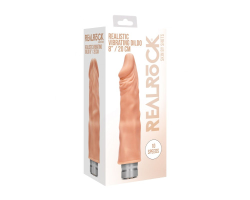 Телесный реалистичный вибратор Vibrating Dildo - 21,5 см.