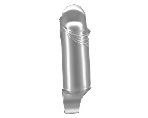 Прозрачная увеличивающая насадка с кольцом N35 Stretchy Thick Penis - 15,2 см.