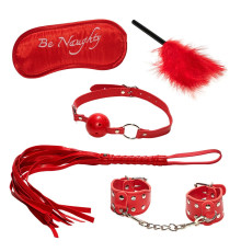 Эротический набор БДСМ из 5 предметов в красном цвете