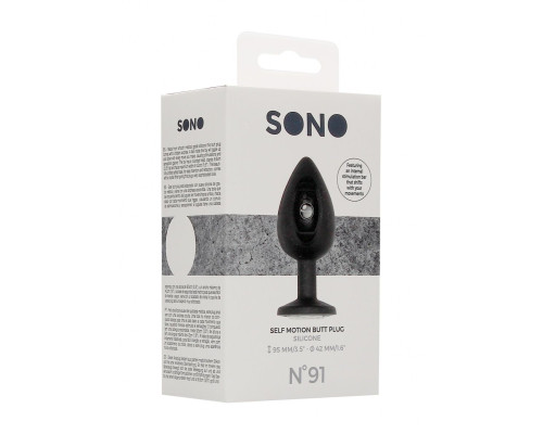 Черная анальная пробка N 91 Self Penetrating Butt Plug - 9,5 см.