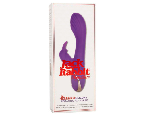 Фиолетовый вибратор-кролик с нагревом Jack Rabbit Signature Heated Silicone Rotating - 21,5 см.