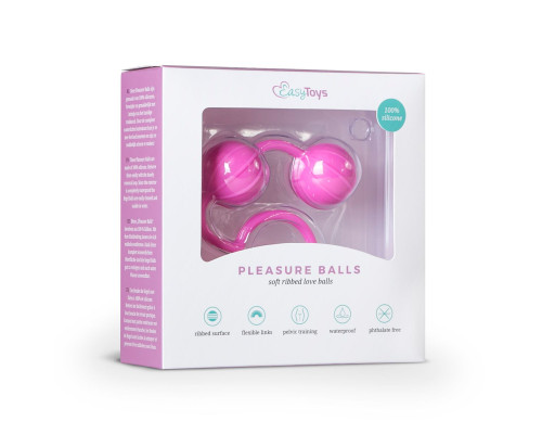 Розовые вагинальные шарики с ребрышками Roze Love Balls