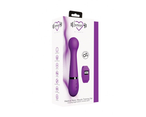 Фиолетовый вибромассажер Kegel Wand - 18,5 см.