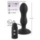 Черная анальная вибропробка с вращением Butt Plug - 13,6 см.