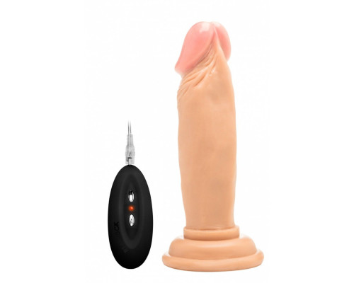 Телесный вибратор-реалистик Vibrating Realistic Cock 6  - 15 см.