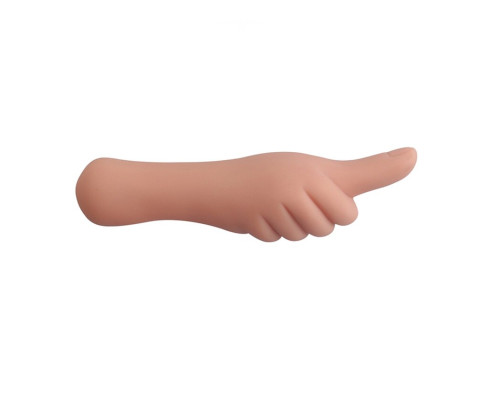 Телесный вибромассажёр Thumb-up Teaser в форме руки - 16 см.