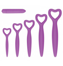 Набор фиолетовых вагинальных расширителей с вибропулей Silicone Vaginal Dilator Set