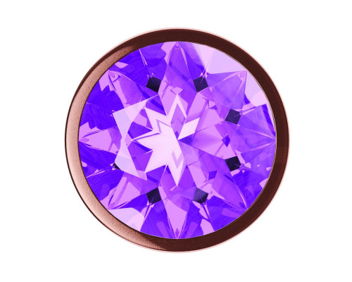 Пробка цвета розового золота с фиолетовым кристаллом Diamond Amethyst Shine L - 8,3 см.