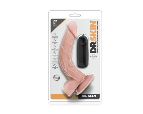 Телесный вибратор-реалистик Dr. Sean 8 Inch Vibrating Cock - 20,3 см.