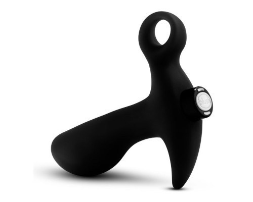 Черный анальный вибратор Silicone Vibrating Prostate Massager 01 - 10,8 см.