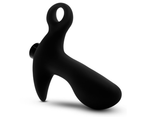 Черный анальный вибратор Silicone Vibrating Prostate Massager 01 - 10,8 см.