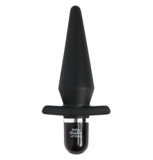 Черная анальная пробка с вибрацией Delicious Fullness Vibrating Butt Plug - 14 см.