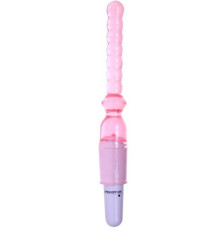 Тонкий розовый вибратор для анальной стимуляции - 25 см.