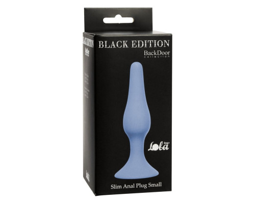 Синяя малая анальная пробка Slim Anal Plug Small - 10,5 см.