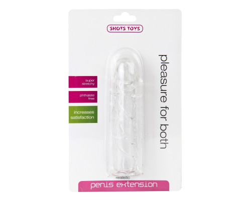 Прозрачная насадка на пенис Realistic Penis Extension - 13 см.