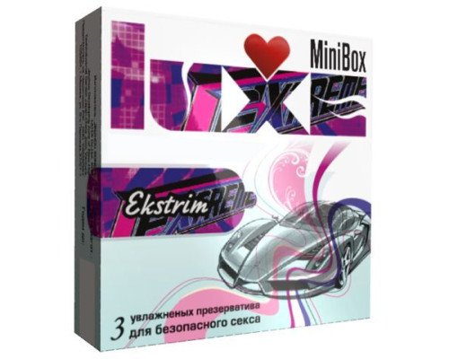 Ребристые презервативы Luxe Mini Box  Экстрим  - 3 шт.