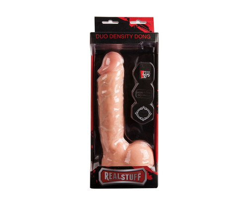 Телесный фаллоимитатор REALSTUFF DUO DENSITY DONG 9INCH - 22,9 см.