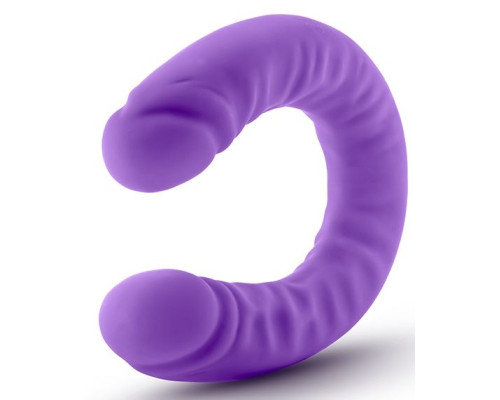 Фиолетовый двусторонний фаллоимитатор 18 inch Silicone Slim Double Dong  - 45,7 см.