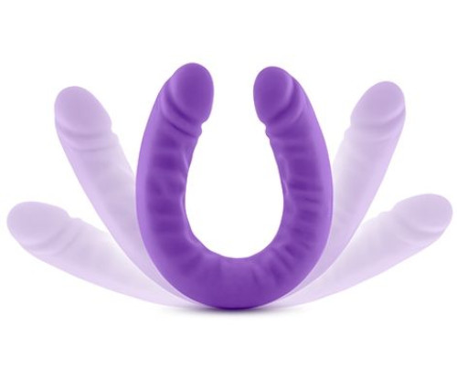 Фиолетовый двусторонний фаллоимитатор 18 inch Silicone Slim Double Dong  - 45,7 см.