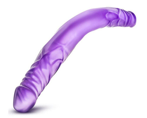 Фиолетовый двусторонний фаллоимитатор 14 Inch Double Dildo - 35 см.