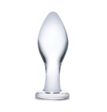 Прозрачная округлая анальная пробка Classic Glass Butt Plug - 11 см.
