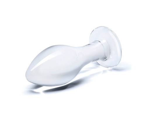Прозрачная округлая анальная пробка Classic Glass Butt Plug - 11 см.